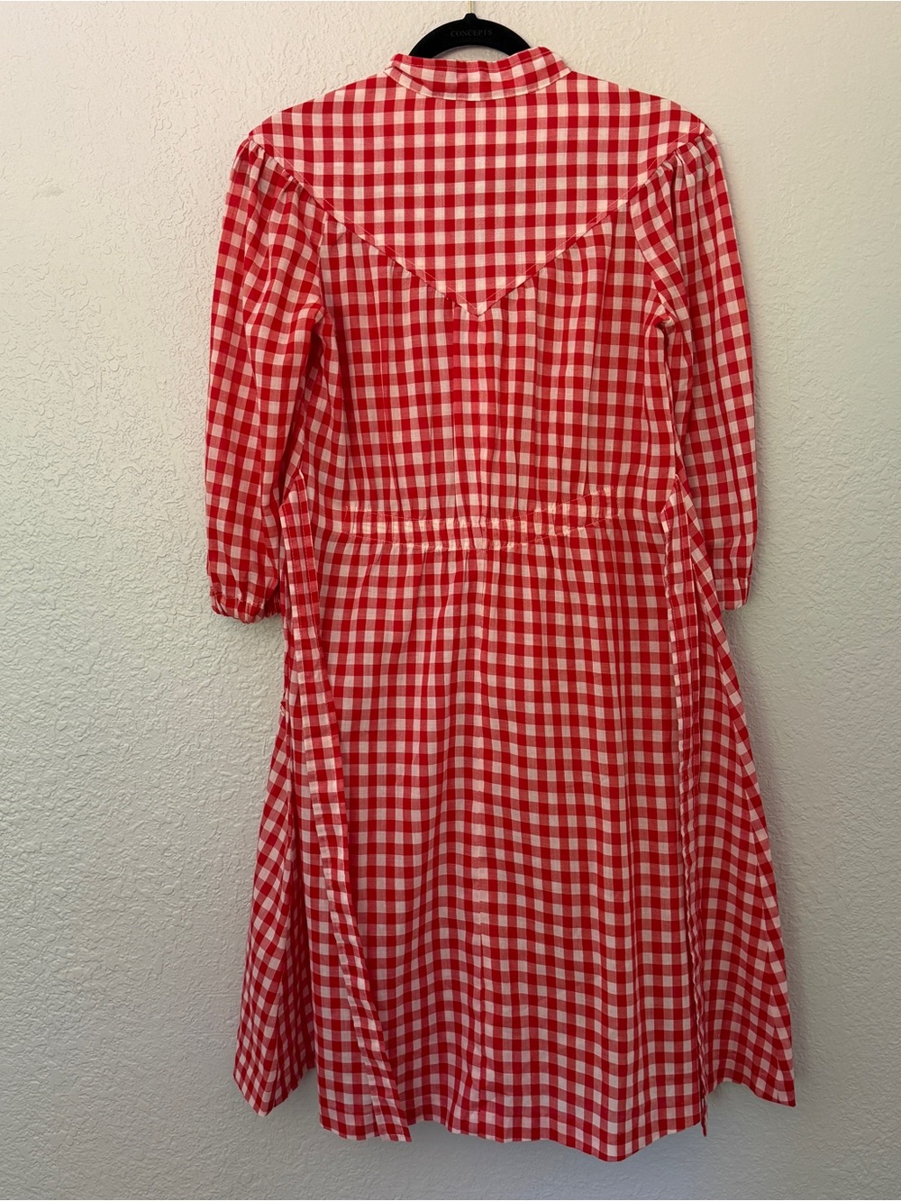 Vintage 1970s Red Gingham A line Shift Dress - Picture 6 of 14
